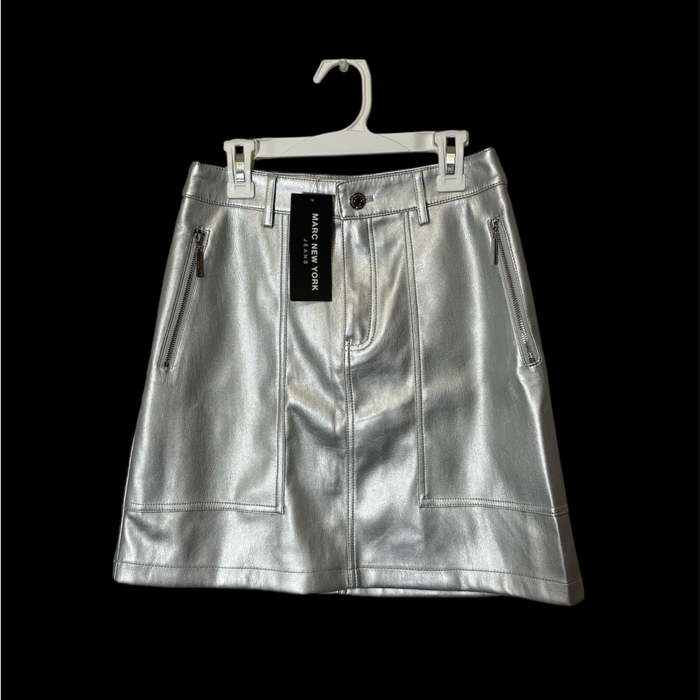 Marc New York Silver A-Line Skirt,Size 2,NWT